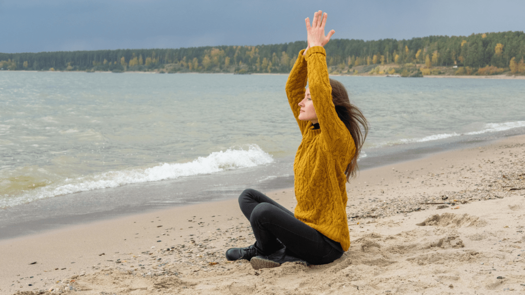 Meditating on Beach