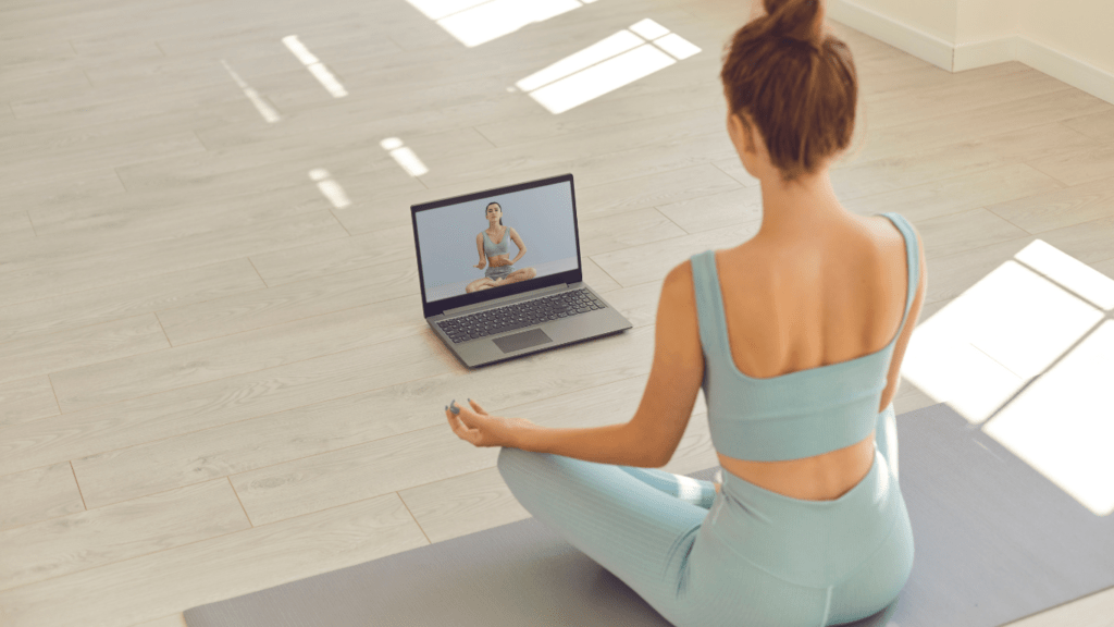 Meditation on Her laptop