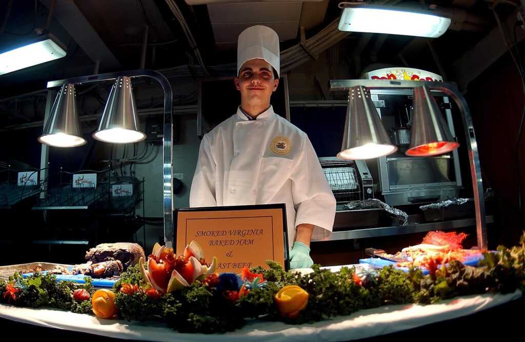 kitchen, chef, food, lights, culinary, meal, prepared, preparation, table, helper, baked ham, chef, chef, chef, chef, chef